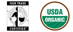 Fair Trade Certified Label and USDA Organic Certification label